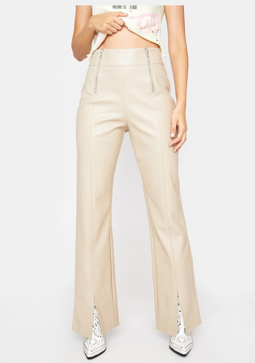 Sleek Vibing Vegan Leather Pants sold by Dolls Kill