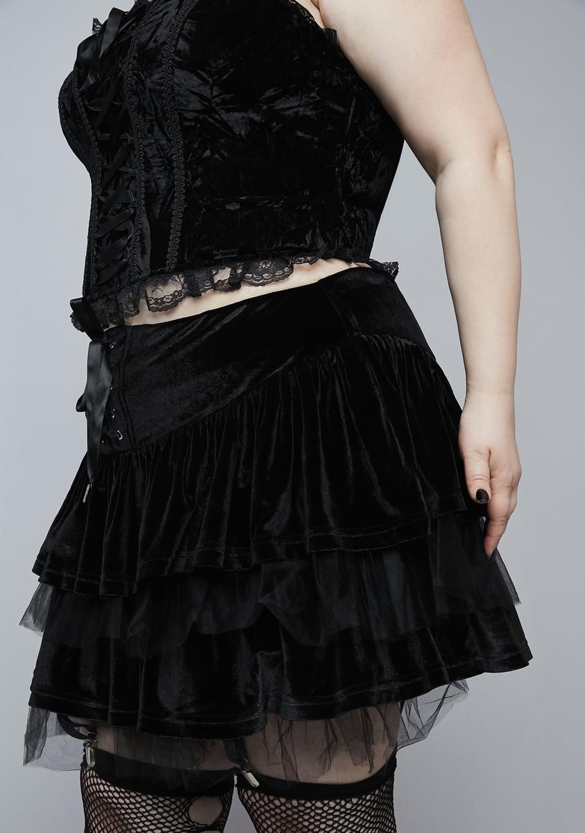 Plus Midnight Cavalier Courtship Mini Skirt sold by Dolls Kill
