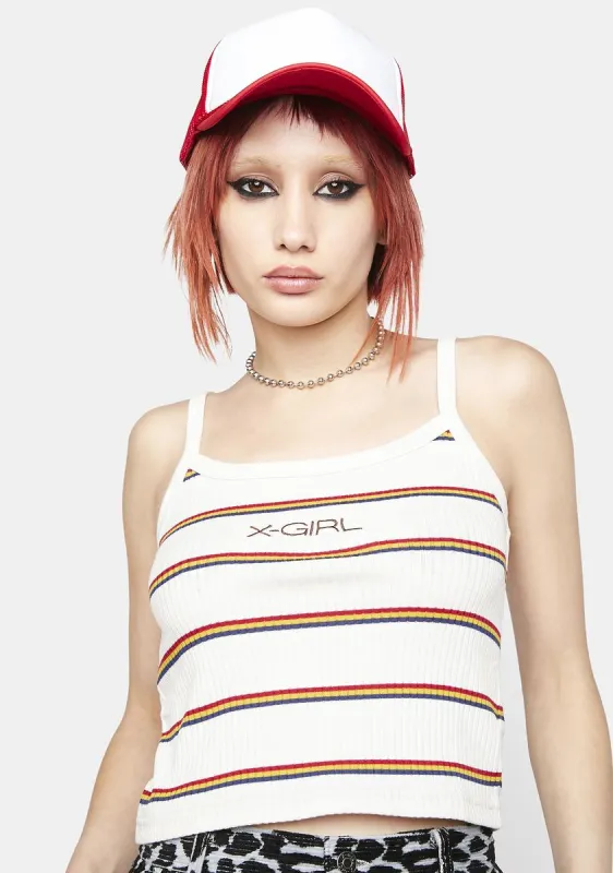 Pure Logo Striped Crop Cami Tank sold by Dolls Kill