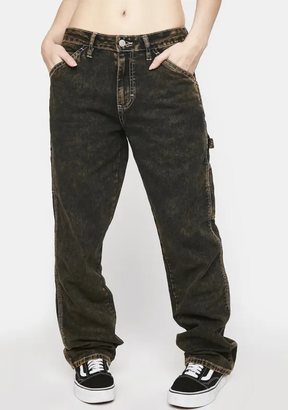 Mineral Wash Carpenter Pants sold by Dolls Kill