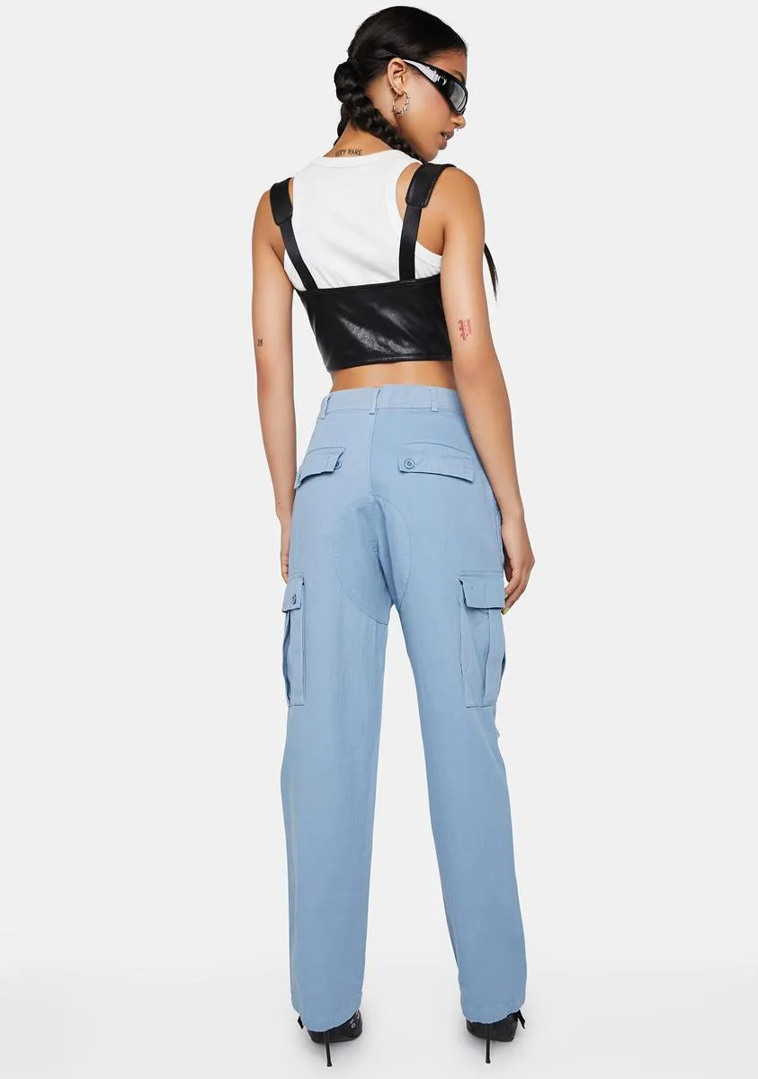 Leveled Up Denim Cargo Pants sold by Dolls Kill product image thumbnail 4