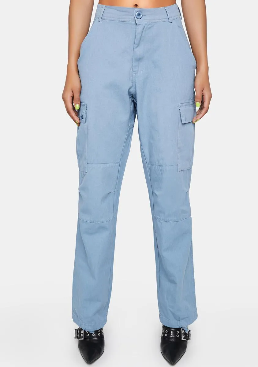 Leveled Up Denim Cargo Pants sold by Dolls Kill