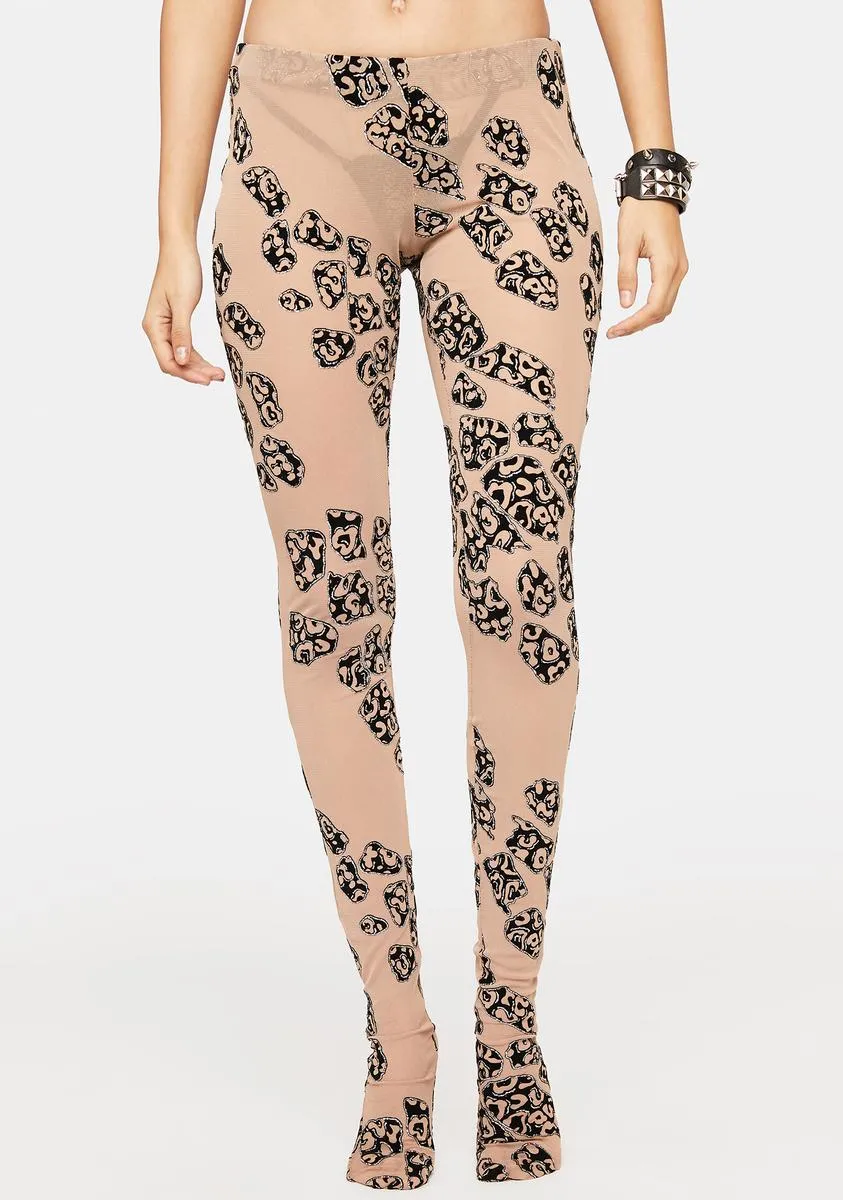 Umber Fierce Creatures Mesh Leggings sold by Dolls Kill