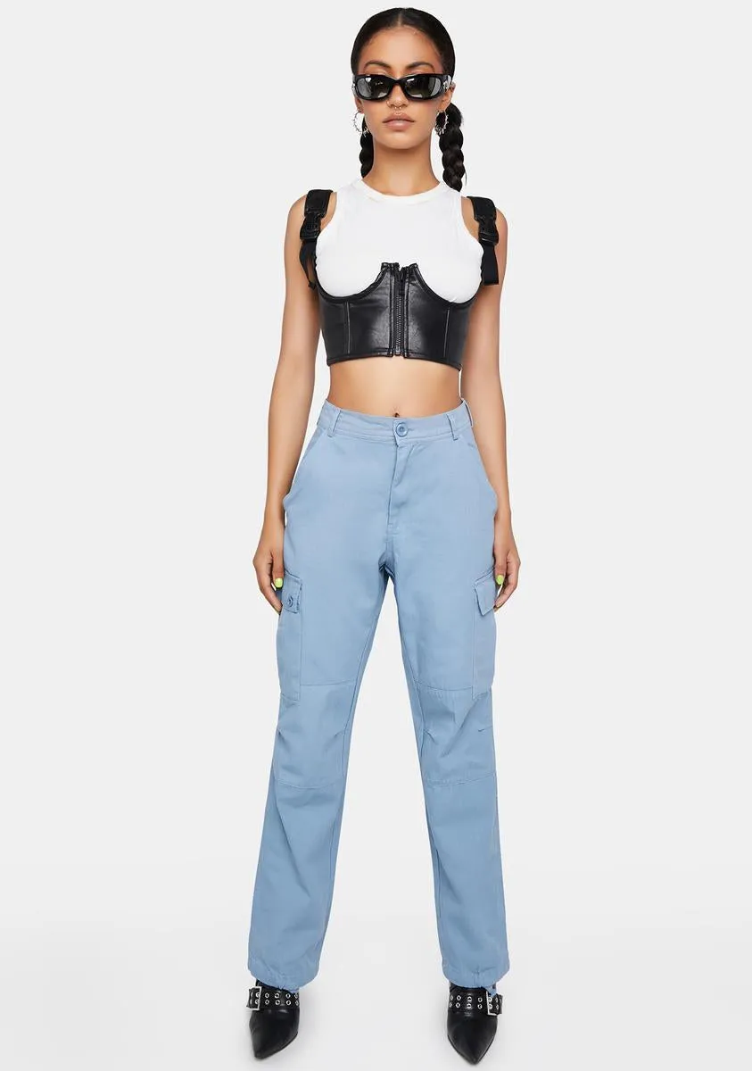 Leveled Up Denim Cargo Pants sold by Dolls Kill product image thumbnail 3