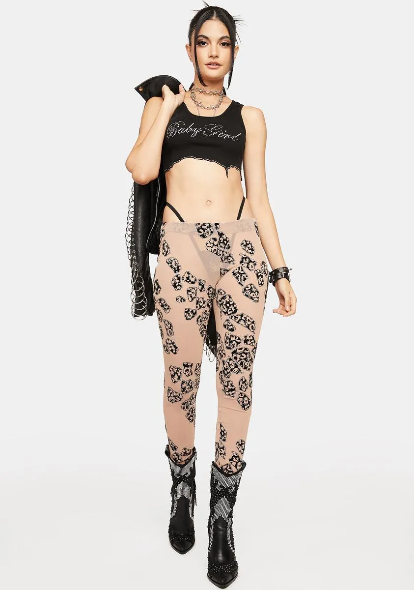 Umber Fierce Creatures Mesh Leggings sold by Dolls Kill product image thumbnail 3