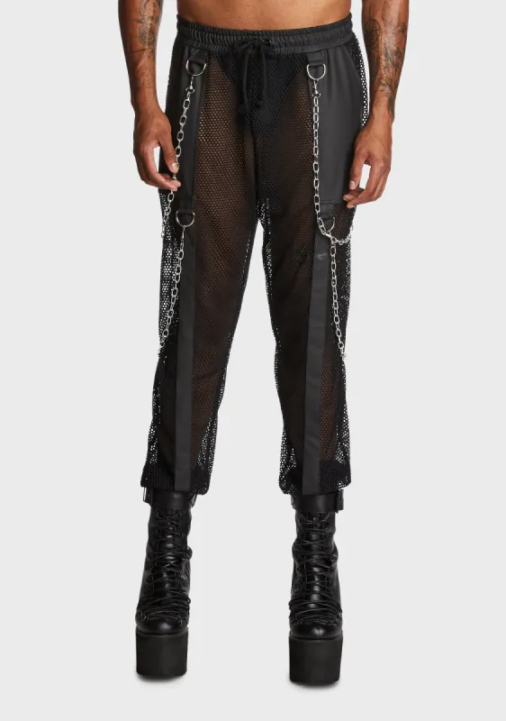 Naughty Nights Unisex Fishnet Joggers sold by Dolls Kill