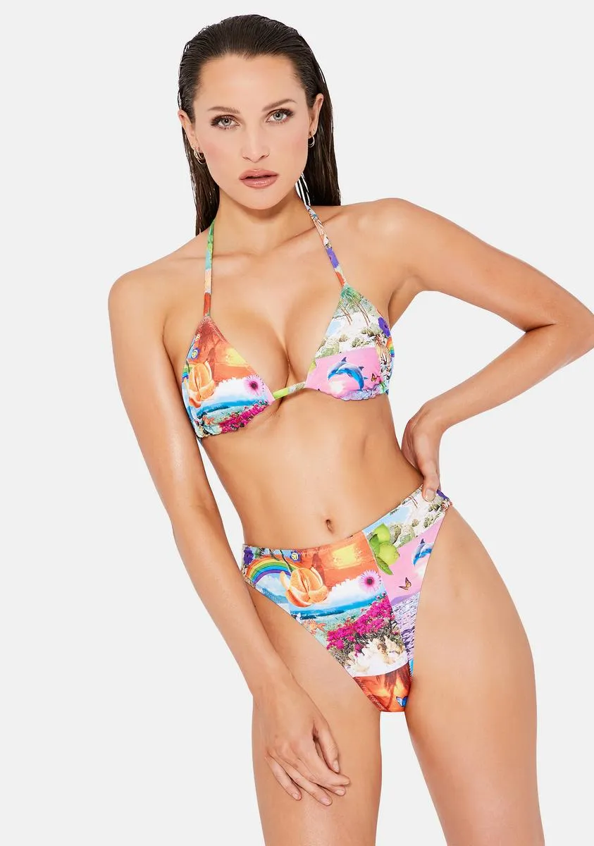 Postcards Triangle Bikini Set sold by Dolls Kill