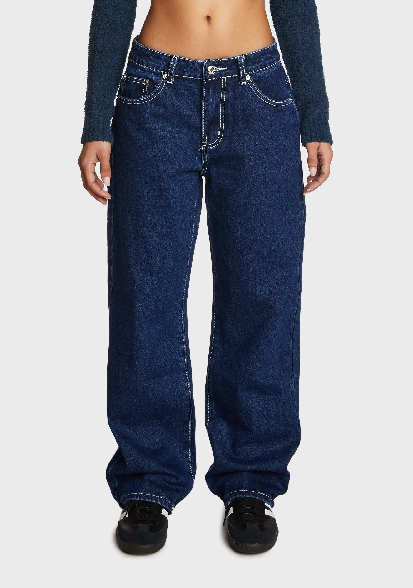 Low Rise Baggy Mom Jeans sold by Dolls Kill