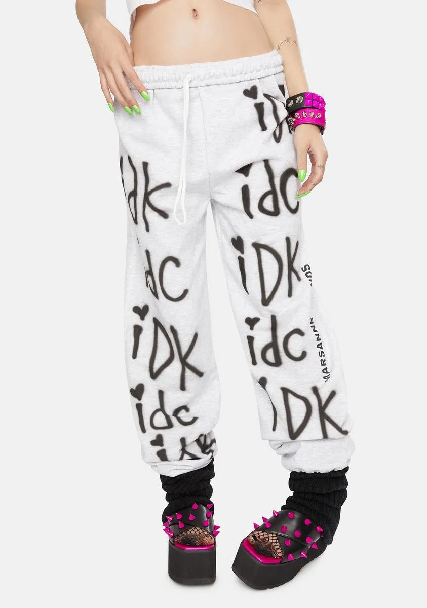 Idk Idc Sweatpants sold by Dolls Kill