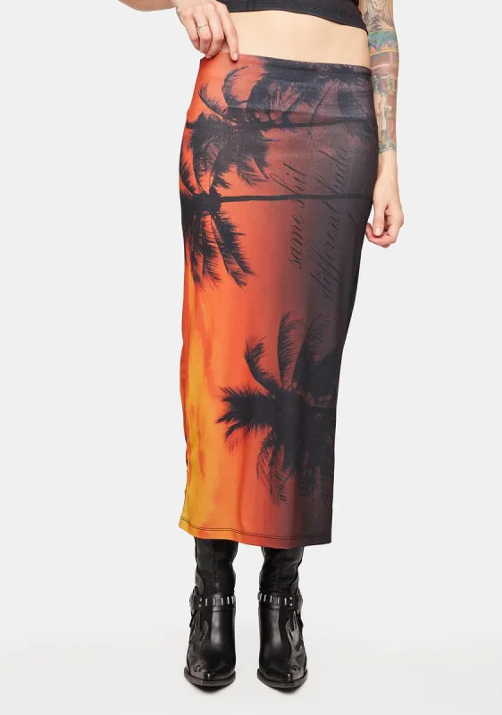 Holiday Sunset Maxi Skirt sold by Dolls Kill
