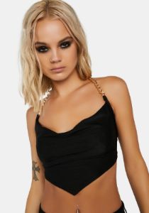 Cowl At Me Halter Top sold by Dolls Kill