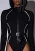 Hashtag Executive Suite Reflective Bodysuit sold by Dolls Kill