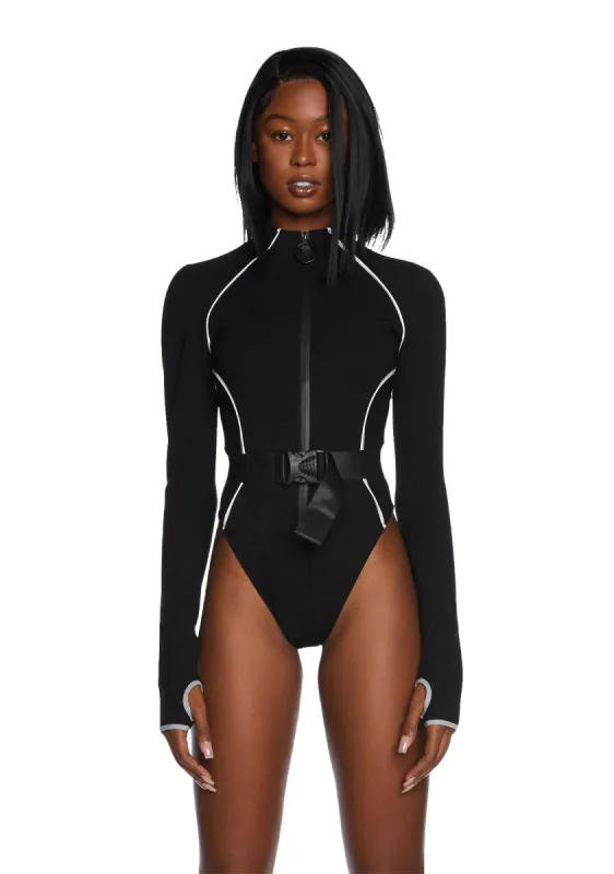 Hashtag Executive Suite Reflective Bodysuit sold by Dolls Kill