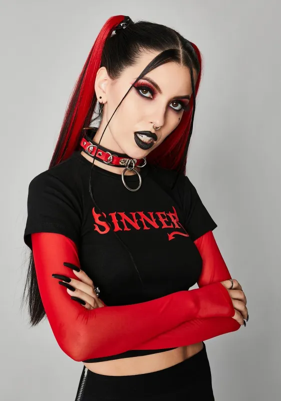 Down To Sin Layered Graphic Tee sold by Dolls Kill
