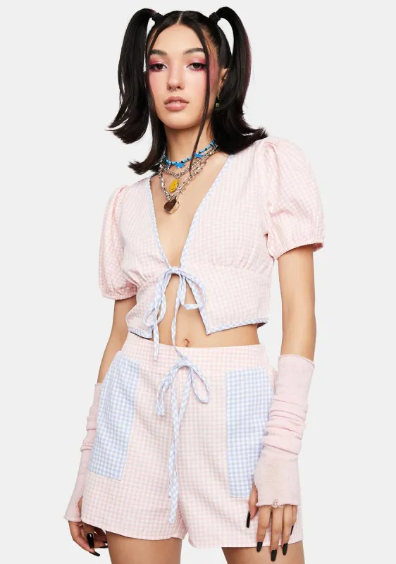 Good Things Coming Gingham Set sold by Dolls Kill