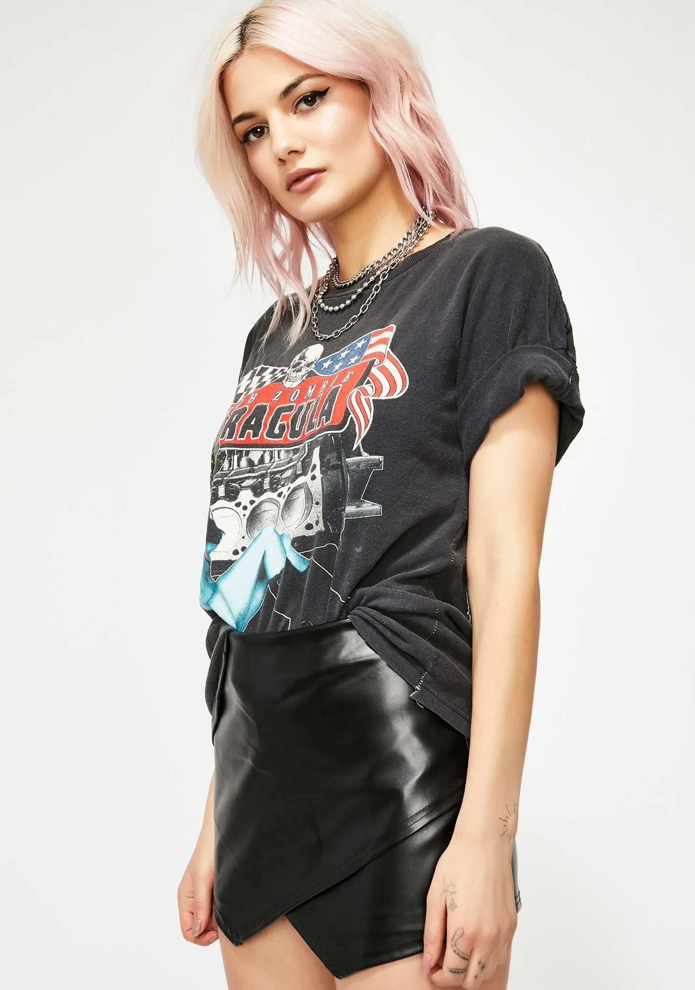 Night All Moody Asymmetrical Skort sold by Dolls Kill product image thumbnail 2