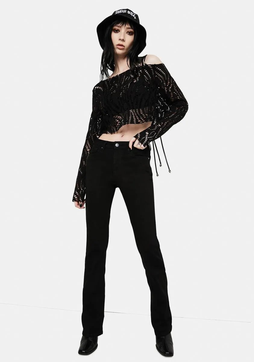 Long Sleeve Strappy Shoulder Top sold by Dolls Kill product image thumbnail 3