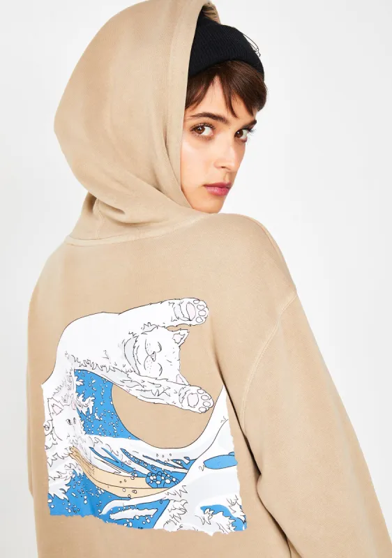 Sand Great Wave Pullover Sweater made by Dolls Kill