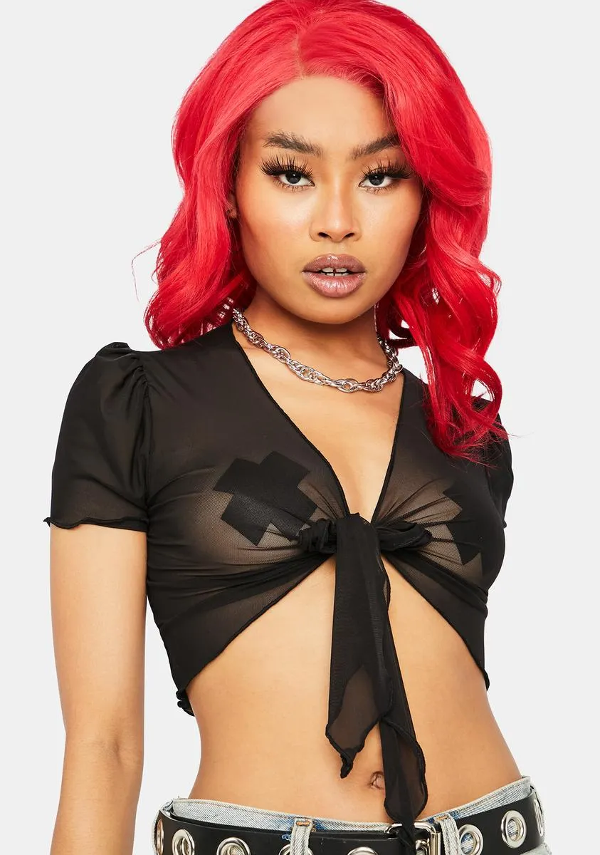 Give It Time Front Tie Top sold by Dolls Kill