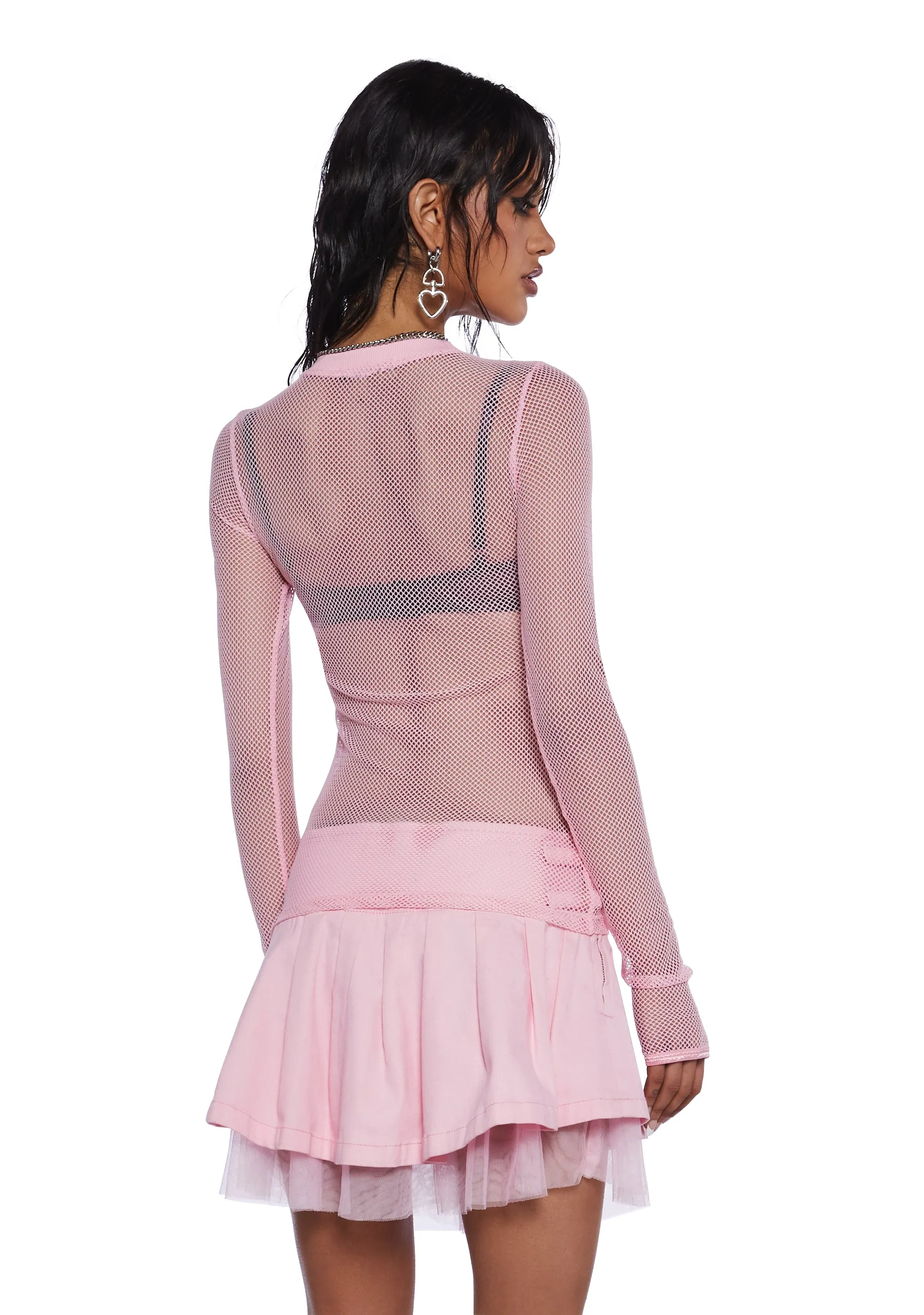 See Thru Me Fishnet Top - Pink sold by Dolls Kill product image thumbnail 5