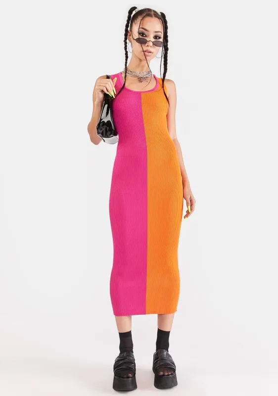 Sour Candy Two Tone Midi Dress sold by Dolls Kill