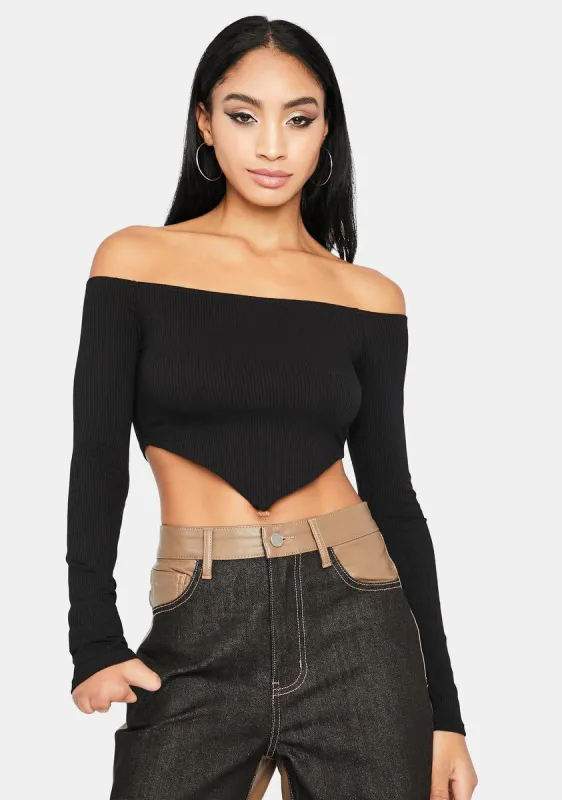 Night Party Don't Stop Off Shoulder Crop Top sold by Dolls Kill
