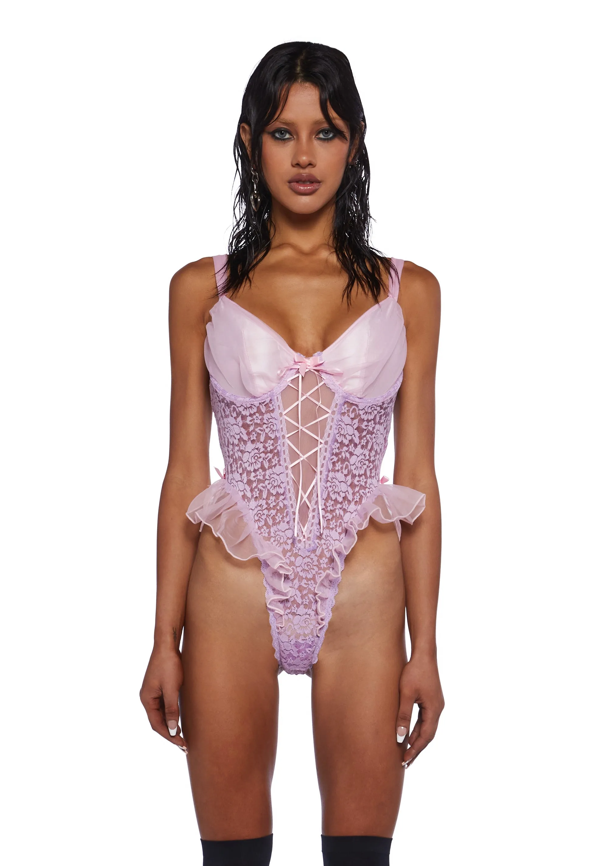 Flirting With A Fairy Lace-Up Teddy sold by Dolls Kill