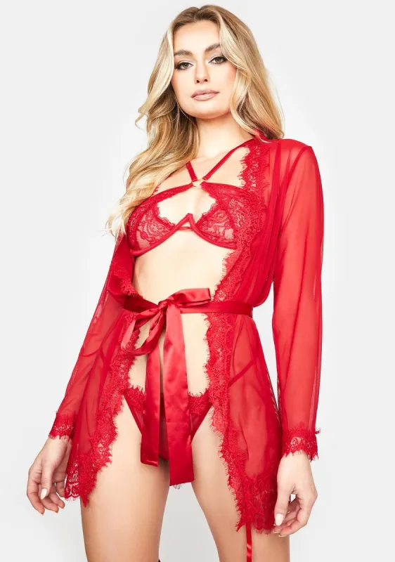 Provence Sheer Mesh Robe Set sold by Dolls Kill