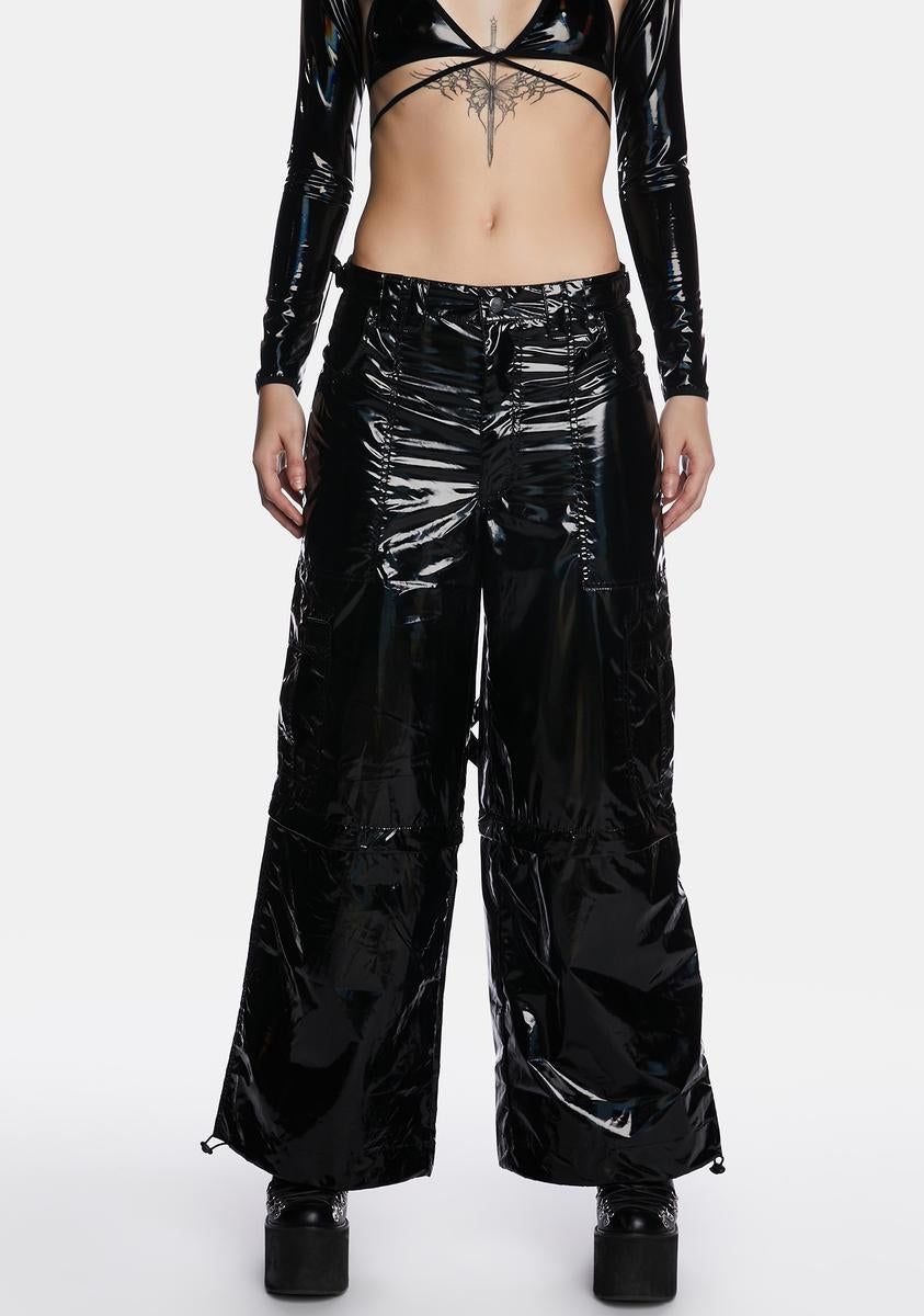 Wicked Rave Action Holographic Cargo Pants sold by Dolls Kill
