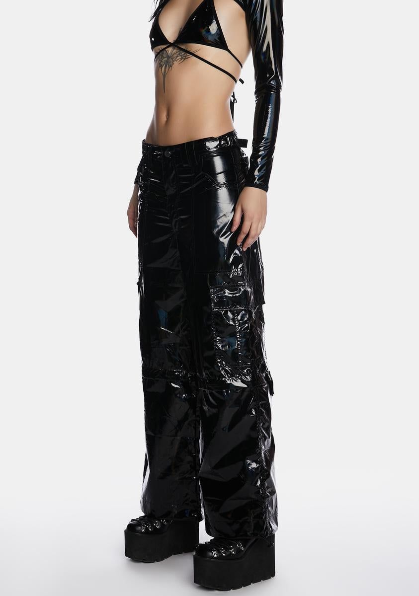 Wicked Rave Action Holographic Cargo Pants sold by Dolls Kill product image thumbnail 4