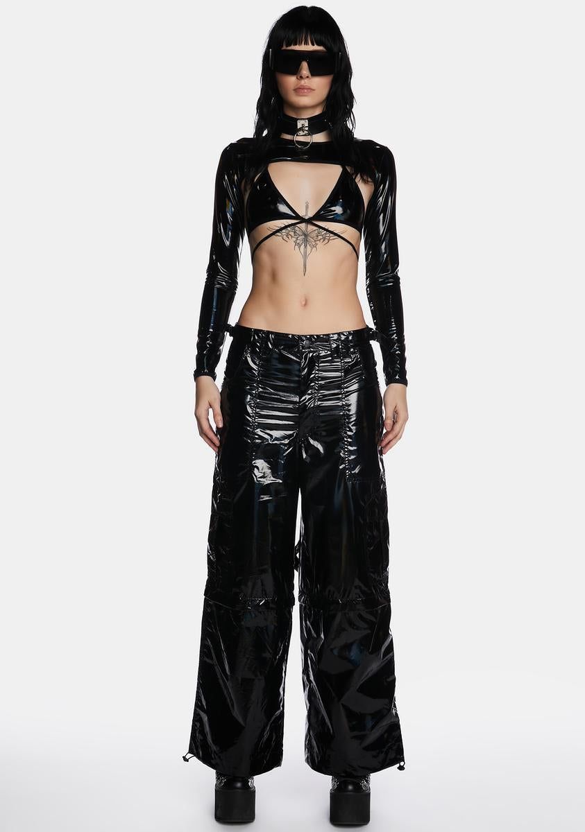Wicked Rave Action Holographic Cargo Pants sold by Dolls Kill product image thumbnail 3