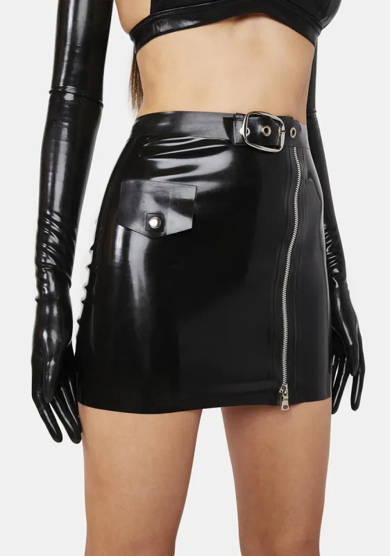 Latex Moto Skirt sold by Dolls Kill