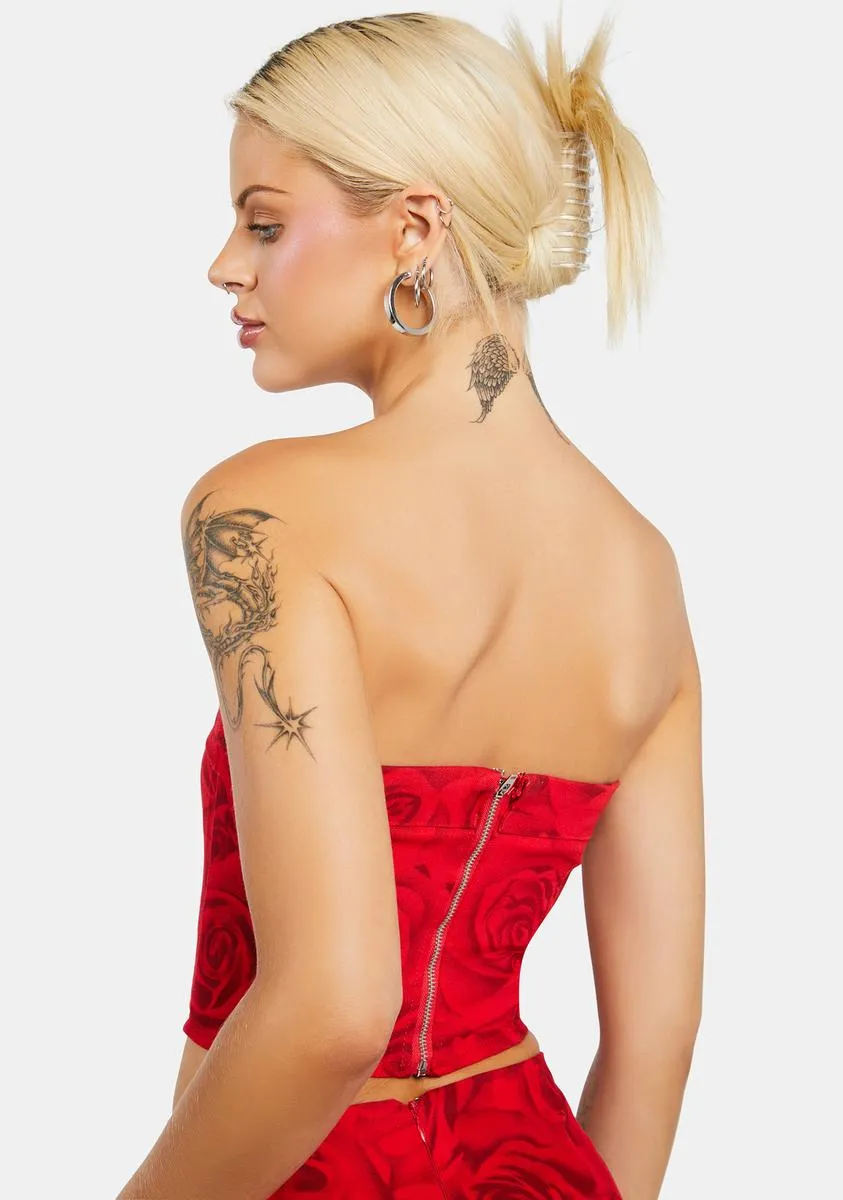 Rose Print Tube Top sold by Dolls Kill product image thumbnail 4