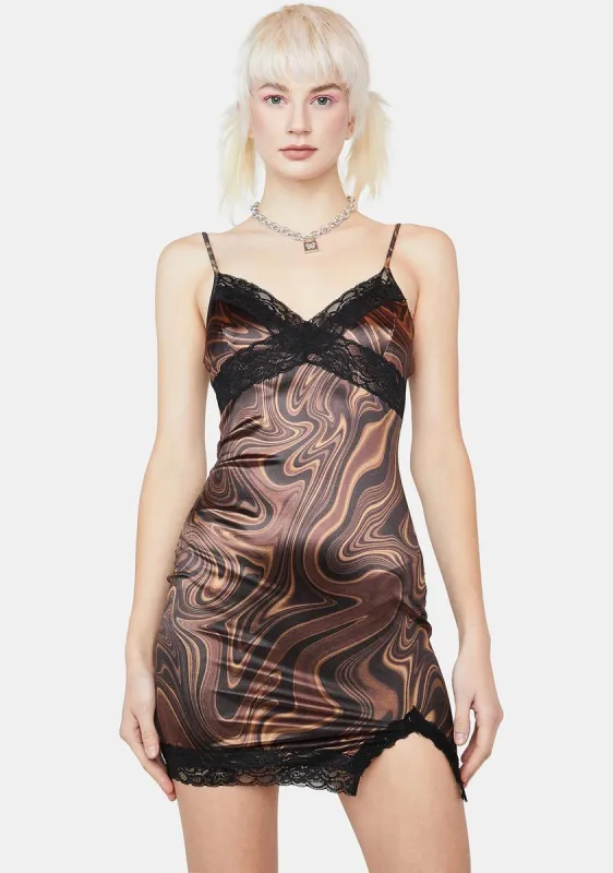 Little Pick Me Up Satin Mini Dress sold by Dolls Kill