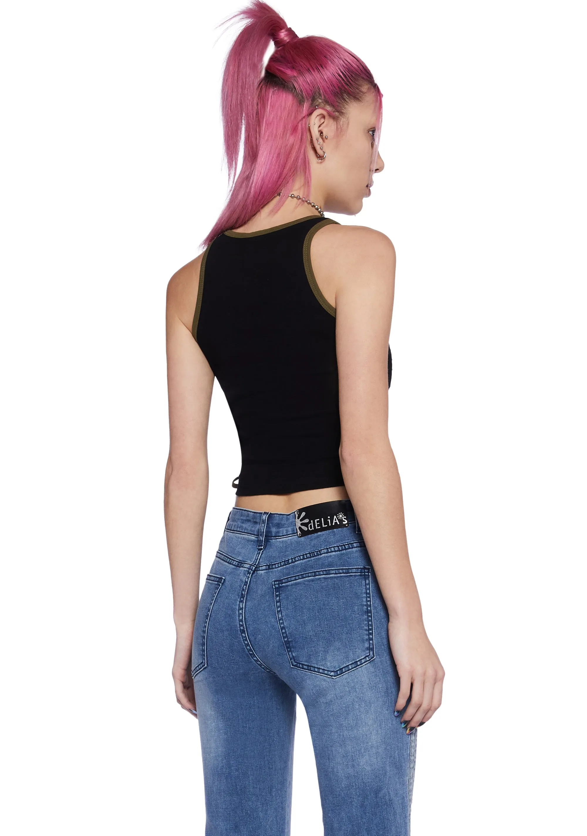 On My Team Mesh Tank Top - Black sold by Dolls Kill product image thumbnail 4