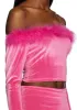Filthy Femme Velvet Crop Top - Pink sold by Dolls Kill