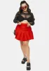 Plus Cherry Wicked Scholar Pleated Mini Skirt sold by Dolls Kill