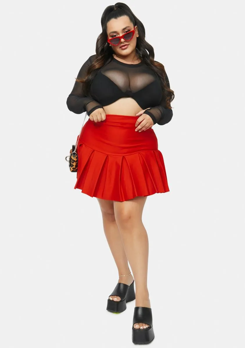 Plus Cherry Wicked Scholar Pleated Mini Skirt sold by Dolls Kill product image thumbnail 3