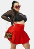 Plus Cherry Wicked Scholar Pleated Mini Skirt sold by Dolls Kill