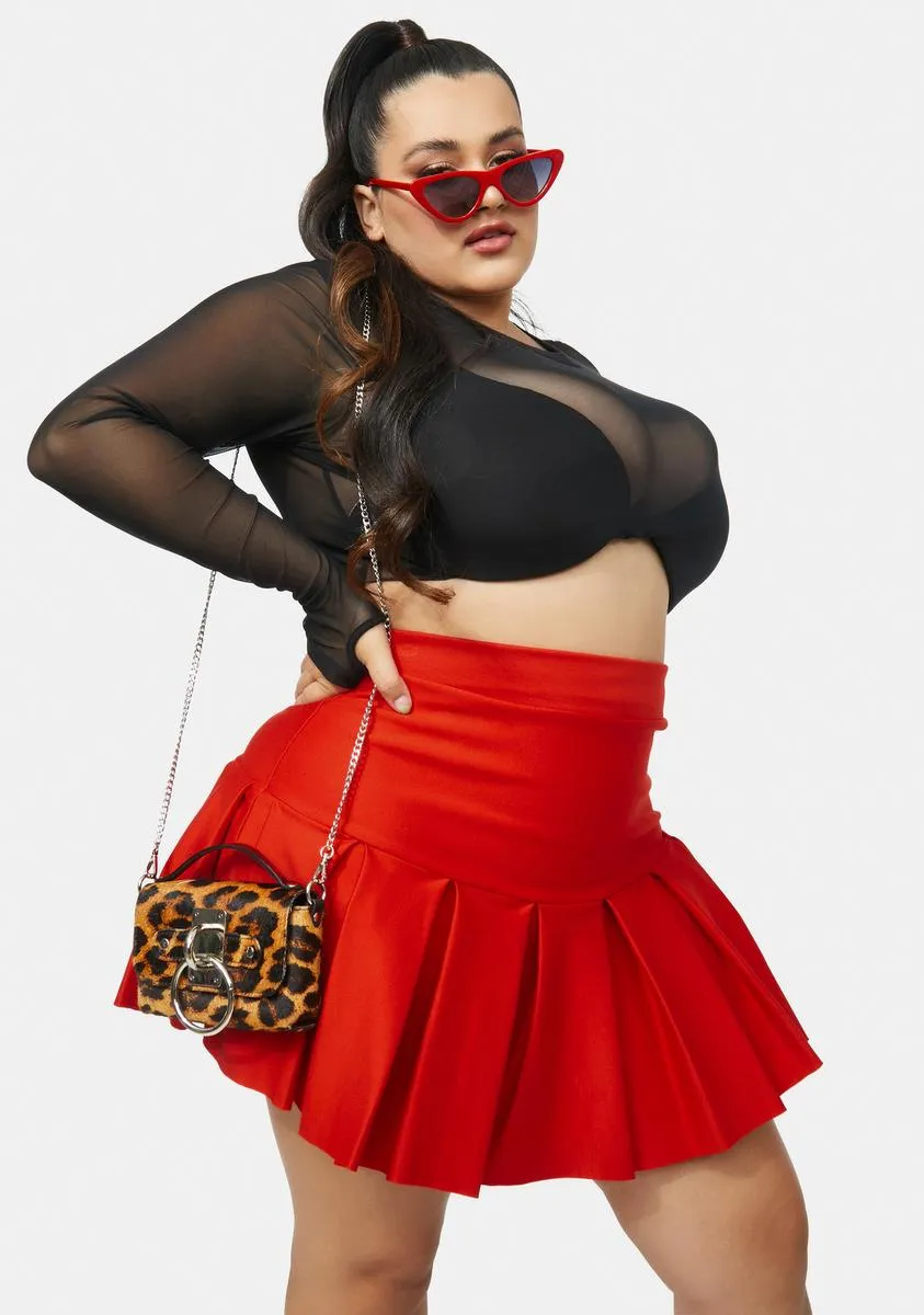 Plus Cherry Wicked Scholar Pleated Mini Skirt sold by Dolls Kill product image thumbnail 2