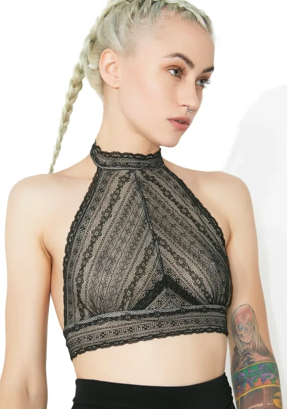 Smoke Subtle Affection Halter Bralette sold by Dolls Kill