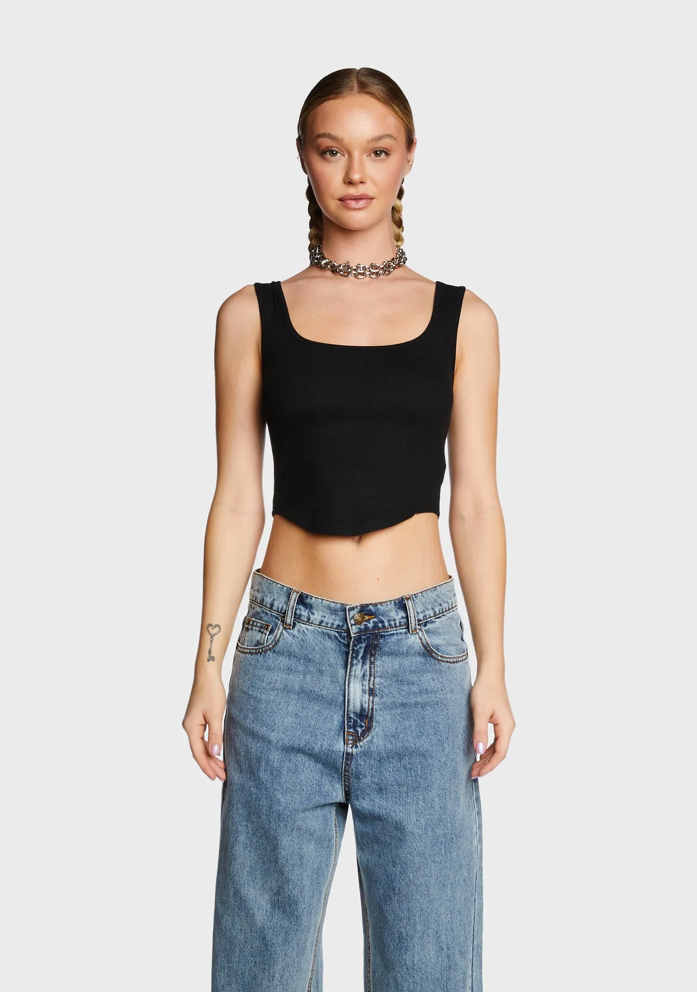 Basic Chic Tank Top - Black sold by Dolls Kill