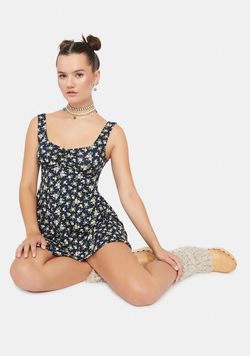 Berry Found Peace Floral Mini Dress sold by Dolls Kill product image thumbnail 3