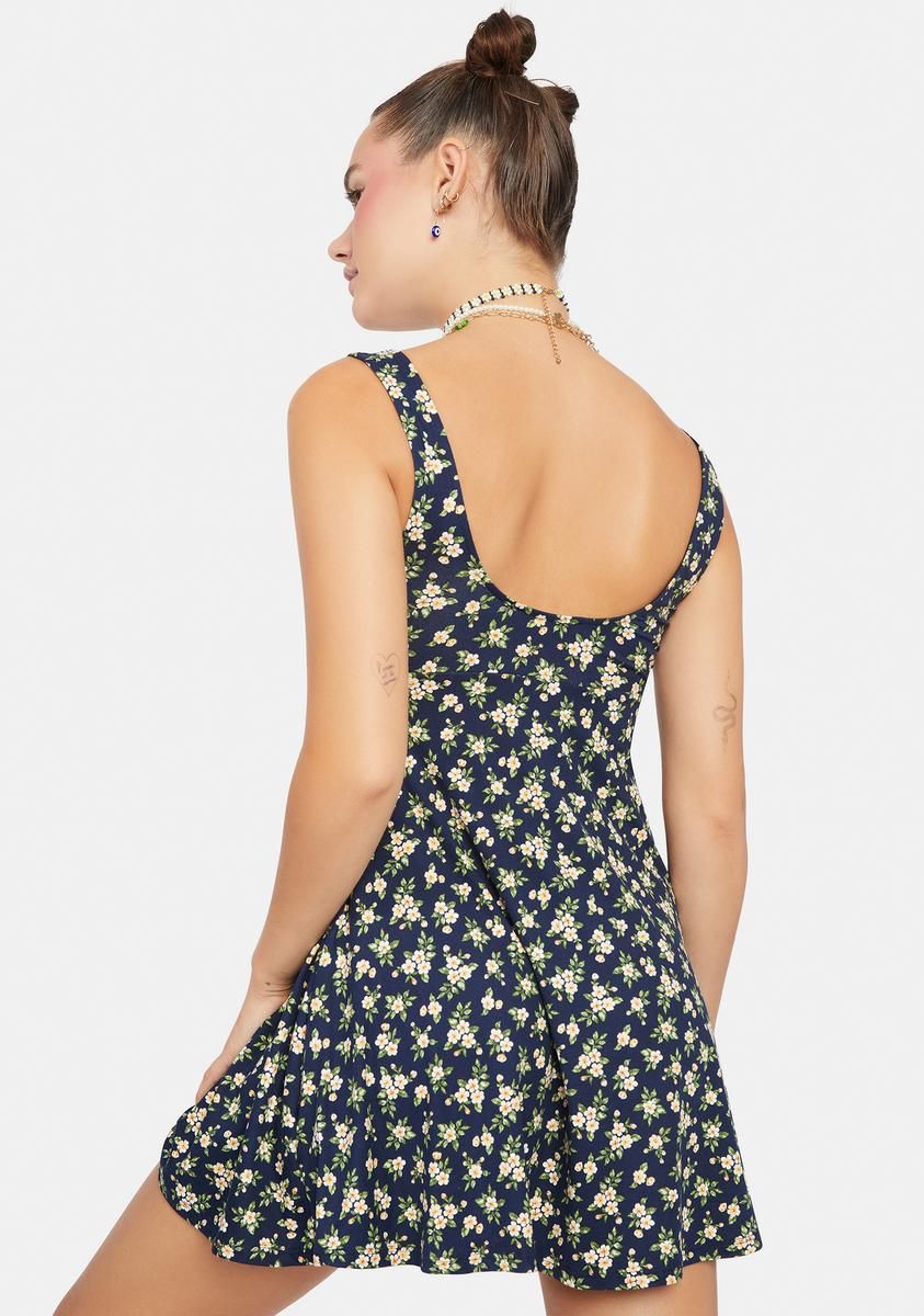 Berry Found Peace Floral Mini Dress sold by Dolls Kill product image thumbnail 4