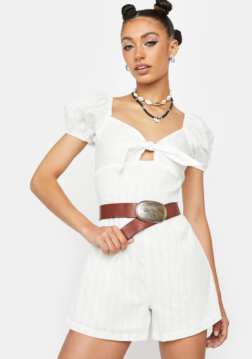 Sun Season Knotted Romper sold by Dolls Kill