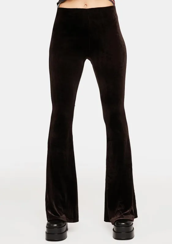 Keep Me Close Velvet Flare Pants sold by Dolls Kill