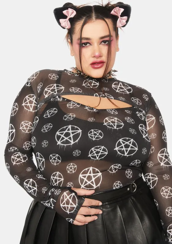 Plus Darkest Point Mesh Shrug Set sold by Dolls Kill