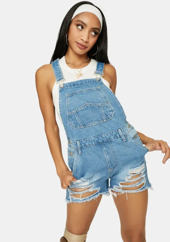 Powder Don't Follow Me Denim Shortalls sold by Dolls Kill
