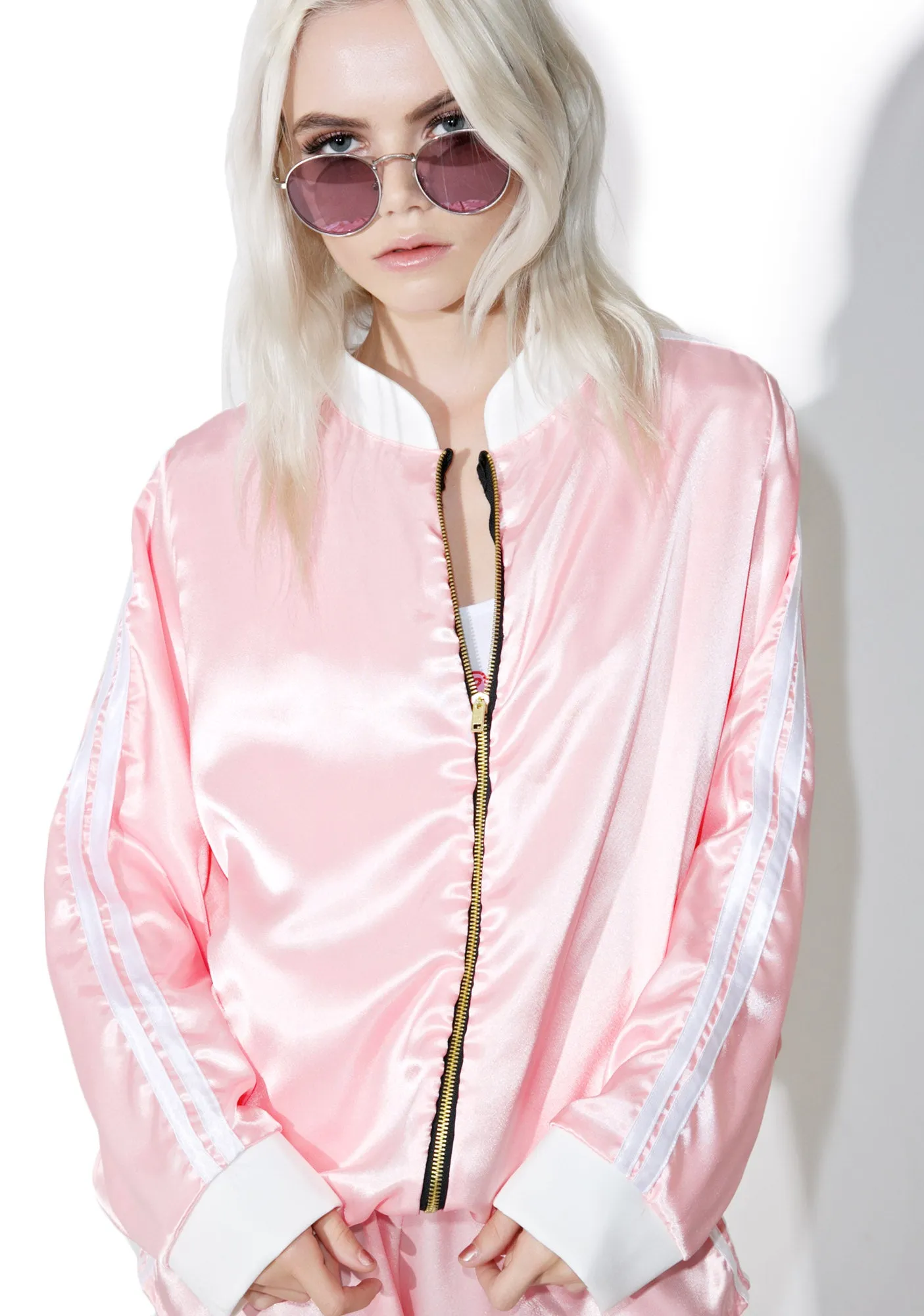 Pynk Silk Kitten Bomber Jacket sold by Dolls Kill product image thumbnail 4