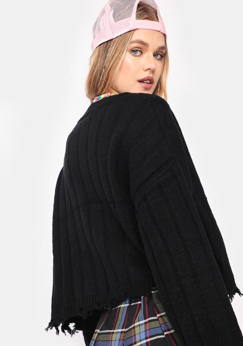 No Rules Club Distressed Cardigan sold by Dolls Kill product image thumbnail 4